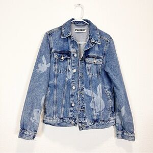 Playboy By PacSun Classic Fit Bunny Denim Trucker Jacket Size Small